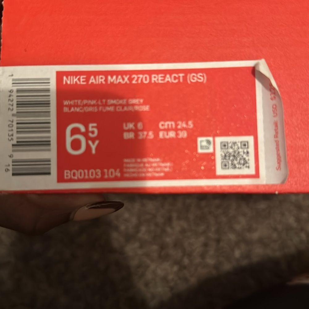White/pink n grey Nike air max 270 react - Picture 6 of 6